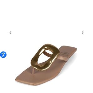 Jeffrey Campbell flat Sandals Linques-2 nude/gold. Size 6.5